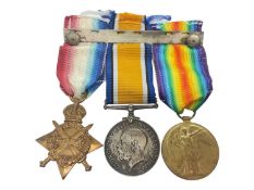 First World War 1914 - 15 Star trio, comprising 1914 - 15 Star, War and Victory medals renamed to 16