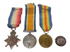 First World War 1914 - 15 Star trio comprising 1914 - 15 Star, War and Victory medals named to R4-06