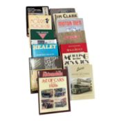 Lot Vintage racing car books including 'Sunbeam Racing Cars' by Heal in slip case (3 boxes)