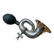 Good quality silver plated veteran car horn.