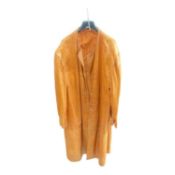 Vintage brown leather motoring coat