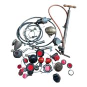 Group of assorted automobilia to include a Pure air tyre inflator, various reflectors, dash light an