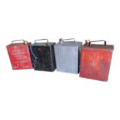 Group of four fuel cans to include Esso and two Shell Motor Spirit, (4).