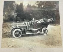 Early motoring interest - large black and white photograph of an open tourer with chauffeur, mounted