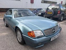 1991 Mercedes 300 SL-24 convertible, finished in Beryl Blue, reg. no. H365 PPU