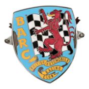 Vintage chromium and enamel British Automobile Racing Club, (BARC) members badge, stamped GL 1057, W