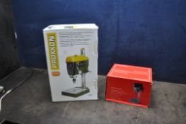 A PROXXON TBH MINI BENCH DRILL PRESS along with another drill press (both factory returned stock