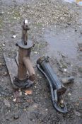 TWO CAST IRON WATER PUMPS one Victorian the other later (both 67cm high)