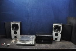 A COLLECTION OF LATE 20th CENTURY HI FI EQUIPMENT comprising of a Garrard B-200 turntable (no needle