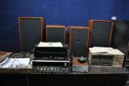 A COLLECTION OF VINTAGE HI FI EQUIPMENT including a National Panasonic SA6400X receiver amplifier (