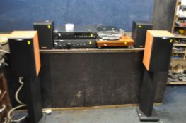 A SUDGENS CONNOISSEUR TURNTABLE with an SME 3009 tone arm, an Ortofon VMS10E cartridge and teak