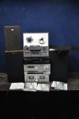 A COLLECTION OF VINTAGE SONY HI FI EQUIPMENT comprising of a TA-F4A amplifier, a ST-JX2L tuner, a