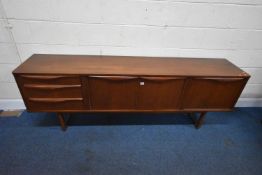 STONEHILL FURNITURE, A MID-CENTURY TEAK SIDEBOARD, fitted with three graduated drawers, the top