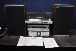 A VINTAGE SONY COMPONENT HI FI including a TA 1010 integrated amplifier, a ST-5055L tuner, a pair of