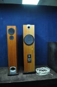 A PAIR OF LINN AUDIO AV5140 FLOOR STANDING SPEAKERS 104cm high with a pair of speaker cables (in