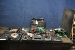 A COLLECTION OF PARKSIDE AND TERRATEK POWER TOOLS including a 240v SDS drill, a 20v, a 18v and a