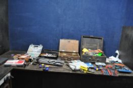 A COLLECTION OF TOOLS including a Stanley No.4 plane in box, a Parkside SDS drill bit set, Irwin,