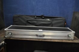 A FLIGHT CASE WAREHOUSE KEYBOARD FLIGHT CASE external length 161cm, depth 36cm, height 20cm and a