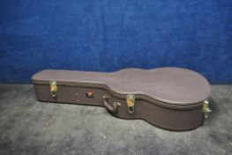 AN 'ARTIST' DREADNOUGHT ACOUSTIC GUITAR CASE in brown with one key (see pics for sizes)