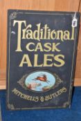 A WALL MOUNTED SLATE MITCHELLS & BUTLERS REPRODUCTION ADVERTISING SIGN, approximate size 50cm x