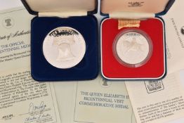 A 1977 SILVER PROOF CROWN COIN, with certificate, together with a John Pinches Silver Proof