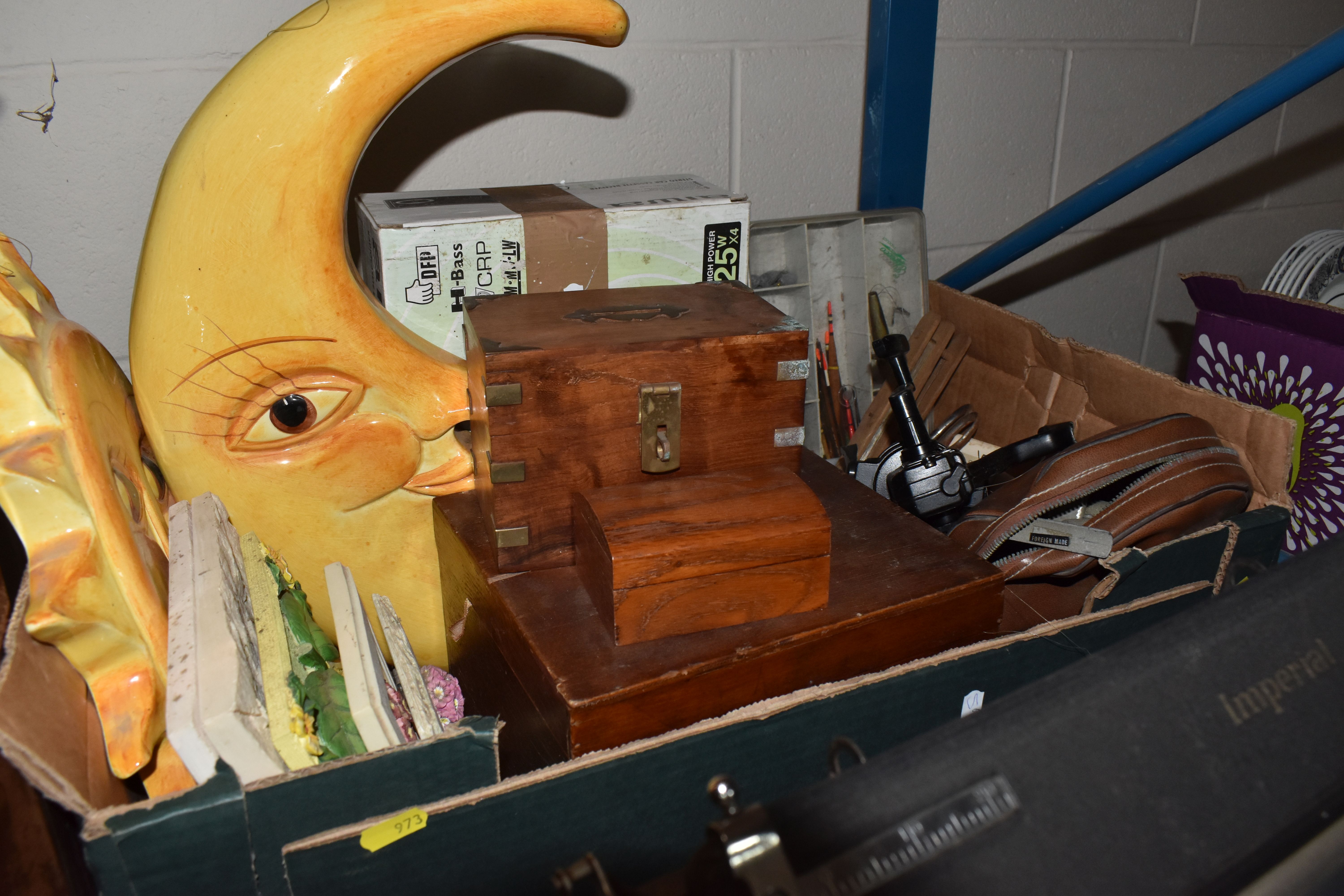 A BOX AND LOOSE FISHING INTEREST, TYPEWRITER AND SUNDRY ITEMS, to include fishing rods: Abu - Image 3 of 5