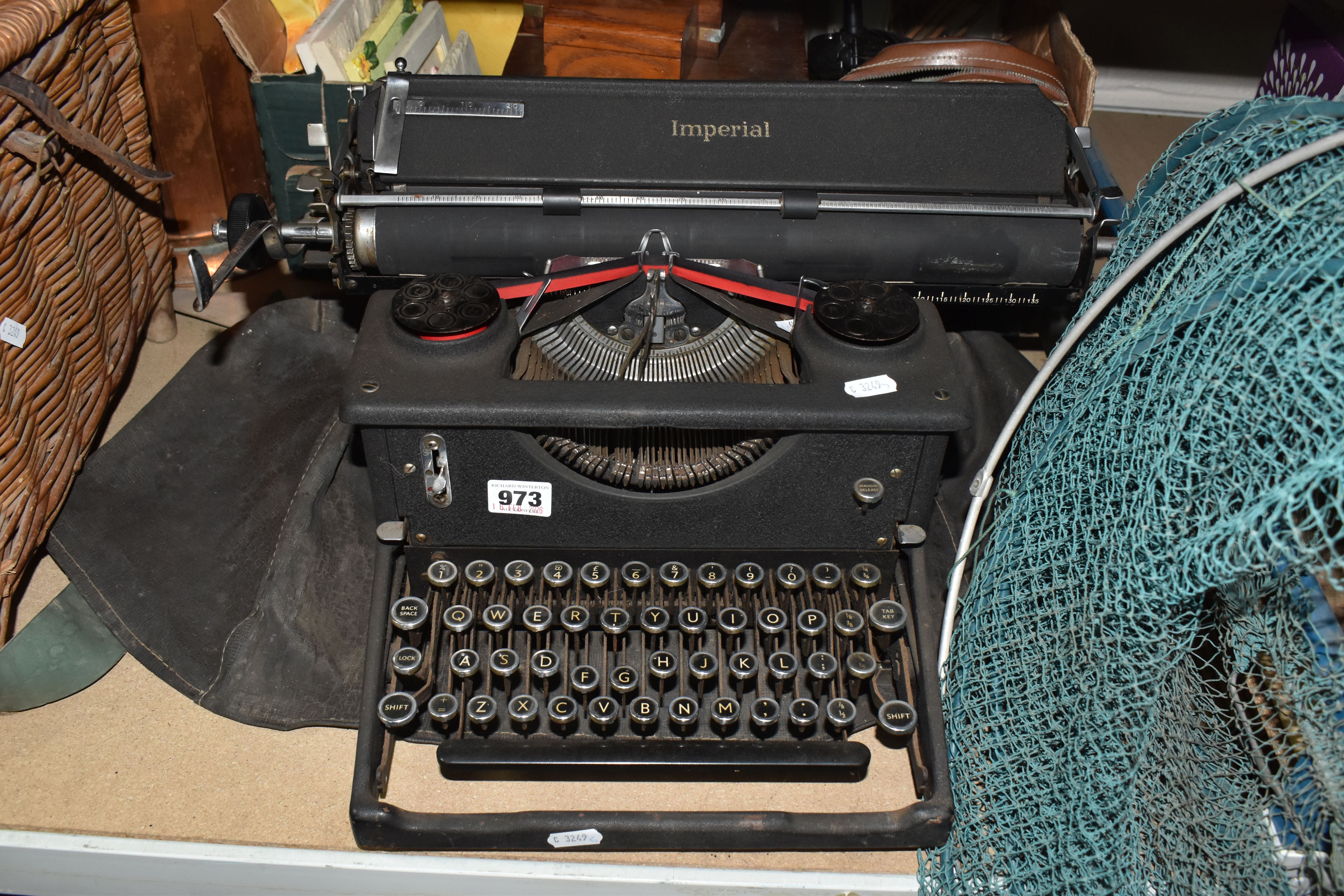 A BOX AND LOOSE FISHING INTEREST, TYPEWRITER AND SUNDRY ITEMS, to include fishing rods: Abu - Image 2 of 5