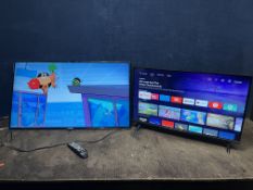 A SAMSUNG UE40ES700 40in SMART TV, with remote that isn't correct for this TV, partial wall