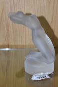 A LALIQUE CRYSTAL FIGURAL SCULPTURE, by René Lalique, 'Chrysis', crystal glass car mascot,