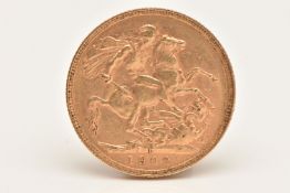 AN EDWARD VII FULL GOLD SOVEREIGN COIN, dated 1902, Perth Mint, approximate diameter 21.9mm,