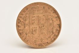 A YOUNG VICTORIA FULL GOLD SHIELD BACK SOVEREIGN COIN, dated 1862, approximate diameter 22.0mm,