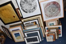 A QUANTITY OF ASSORTED FRAMED PRINTS, to include a smoke damaged Doug Hyde limited edition print '