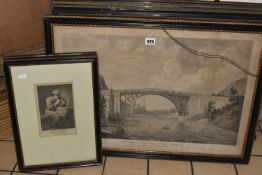18TH CENTURY ENGRAVING PRINTS OF IRONBRIDGE AND BROSELEY, comprising The view of the Iron Bridge