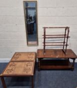 A SELECTION OF OCCASIONAL FURNITURE, to include a two tier coffee table, width 113cm x depth 52cm