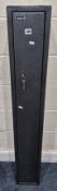 A BOXX METAL GUN SAFE, width 21cm x depth 23cm x height 135cm, condition report: two keys, general