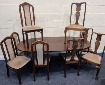 A G PLAN MID-CENTURY MAHOGANY EXTENDING DINING TABLE, with a single fold out leaf, extended length
