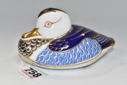 A ROYAL CROWN DERBY DUCK PAPERWEIGHT, with gold stopper (1) (Condition Report: appears ok, a few