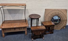 A CORONA PINE COFFEE TABLE, with a single drawer, width 100cm x depth 60cm x height 46cm, a side