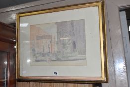 HEALEY HISLOP (1887-1954) 'DRAGON FOUNTAIN, COPENHAGEN', a view of City Hall Square in Copenhagen