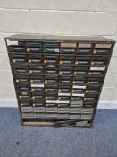 N BROWN Ltd, EAGLE STEELWORKS, HEYWOOD, LANCASHIRE, AN INDUSTRIAL SIXTY DRAWER INDEX CABINET,