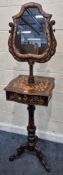 A 19TH CENTURY MAHOGANY GENTLEMAN'S VANITY / SHAVING STANDS, with foliate marquetry inlay all