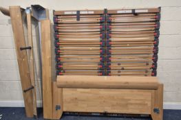 HULSTA GERMANY, A BEECH SUPER KING BED FRAME, with height adjustable slats, condition report: