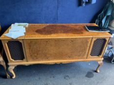 A DYNATRON QUEEN ANNE COLLECTION HI FI CABINET with a SRX20 controller, Garrard turntable and tape