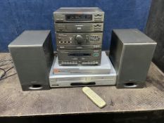 A SHARP CD-S450 HI FI WITH MATCHING SPEAKERS (PAT pass and working but CD doesn't read), a Thomson