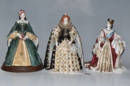 THREE ROYAL WORCESTER FIGURES OF QUEENS, limited editions for Compton & Woodhouse, comprising