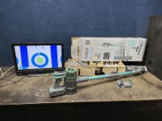 A TOWER FLEXI CORDLESS VACUUM CLEANER with box, charger and some accessories and a Toshiba 22in