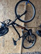 AN INDUR MOUNTAIN BIKE with front and rear suspension, 18 speed Shimano gears, 18in frame, and two