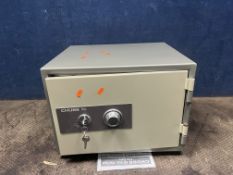 A CHUBB MINER RANGE HE20 FIRE SAFE with one internal drawer, codes, instructions and three keys,