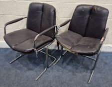 POSSIBLY TIM BATES FOR PIEFF, A PAIR OF MID-CENTURY 'ELEGANZA' CHAIRS, with brown leather