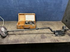 A WHITES CLASSIC 1 METAL DETECTOR and a vintage galvanometer in a wooden case (2) (both UNTESTED)